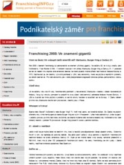 Náhledové foto k napsali o nás: Franchising 2008: Ve znamení gigantů