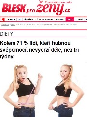 Náhledové foto k napsali o nás: Kolem 71 % lidí, kteří hubnou svépomocí, nevydrží déle, než tři týdny.